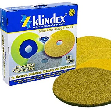 Klindex Supershine/Spongelux Diamond Floor Pads – Daily Maintenance & High-Gloss Polishing Kit