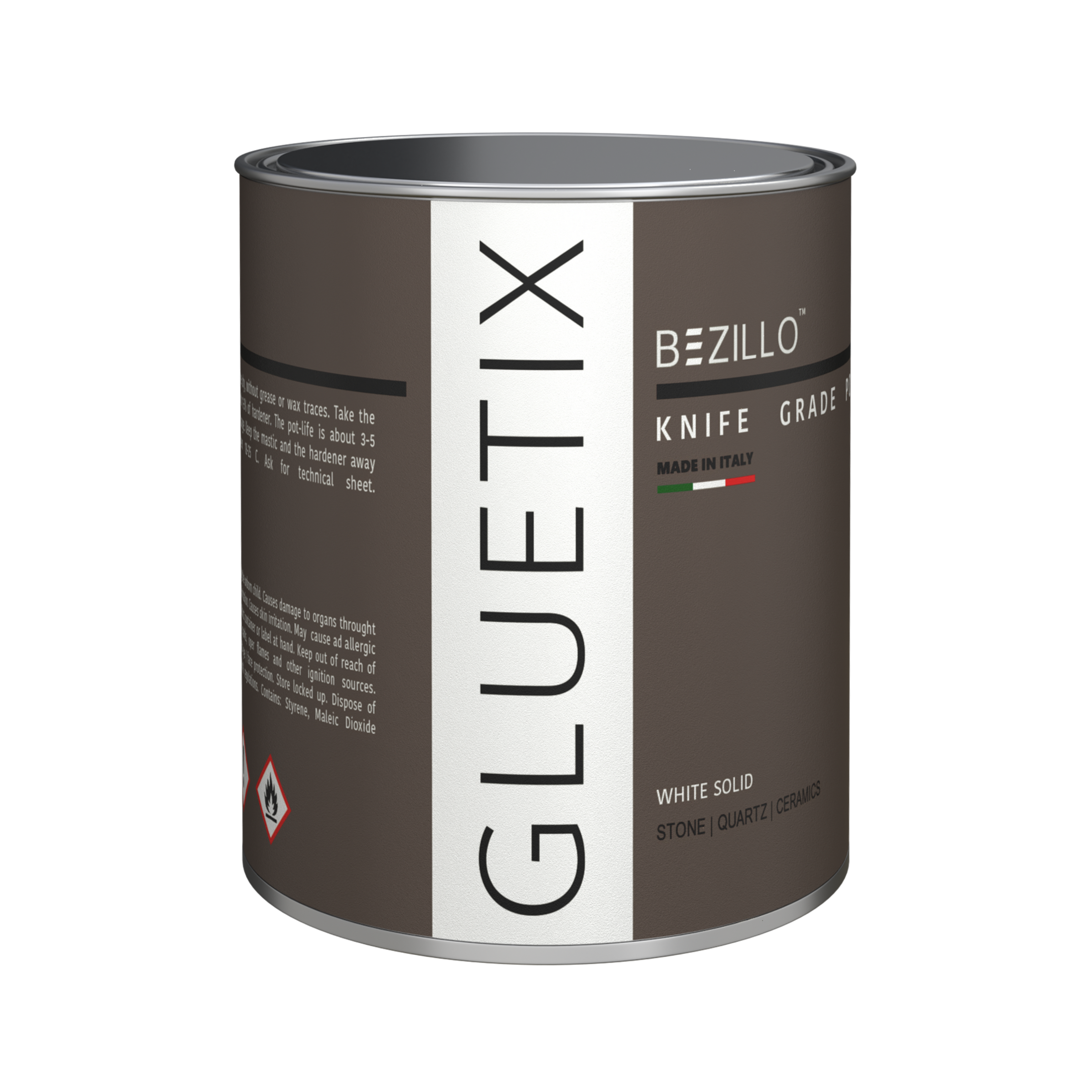 Bezillo Gluetix knife grade polyester glue for marble and natural stone repairs