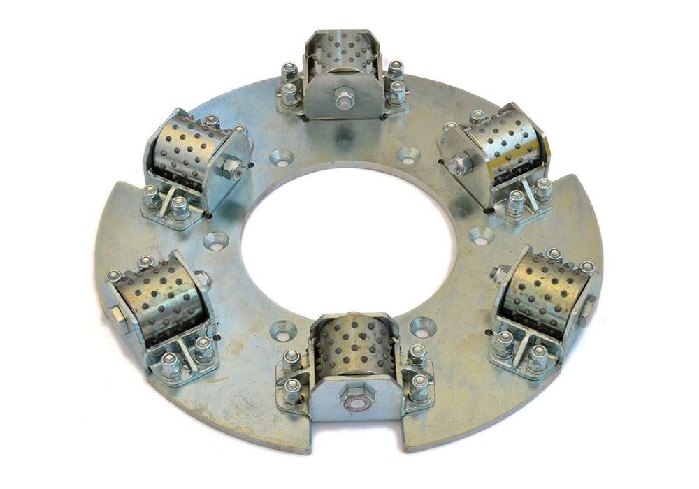 Klindex bush hammering plate 16 inch with 6 rollers