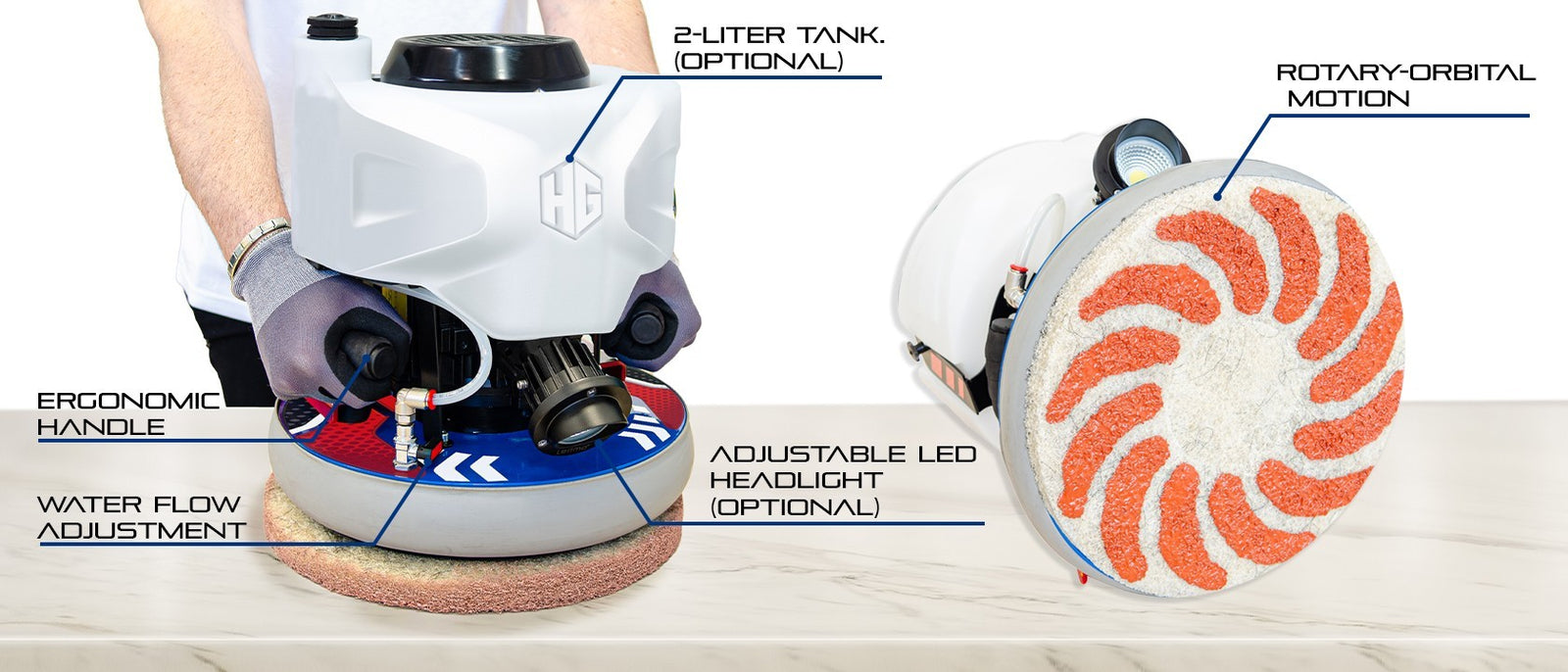 Hyper Grinder Orbit CT Countertop Polishing & Sanding Machine