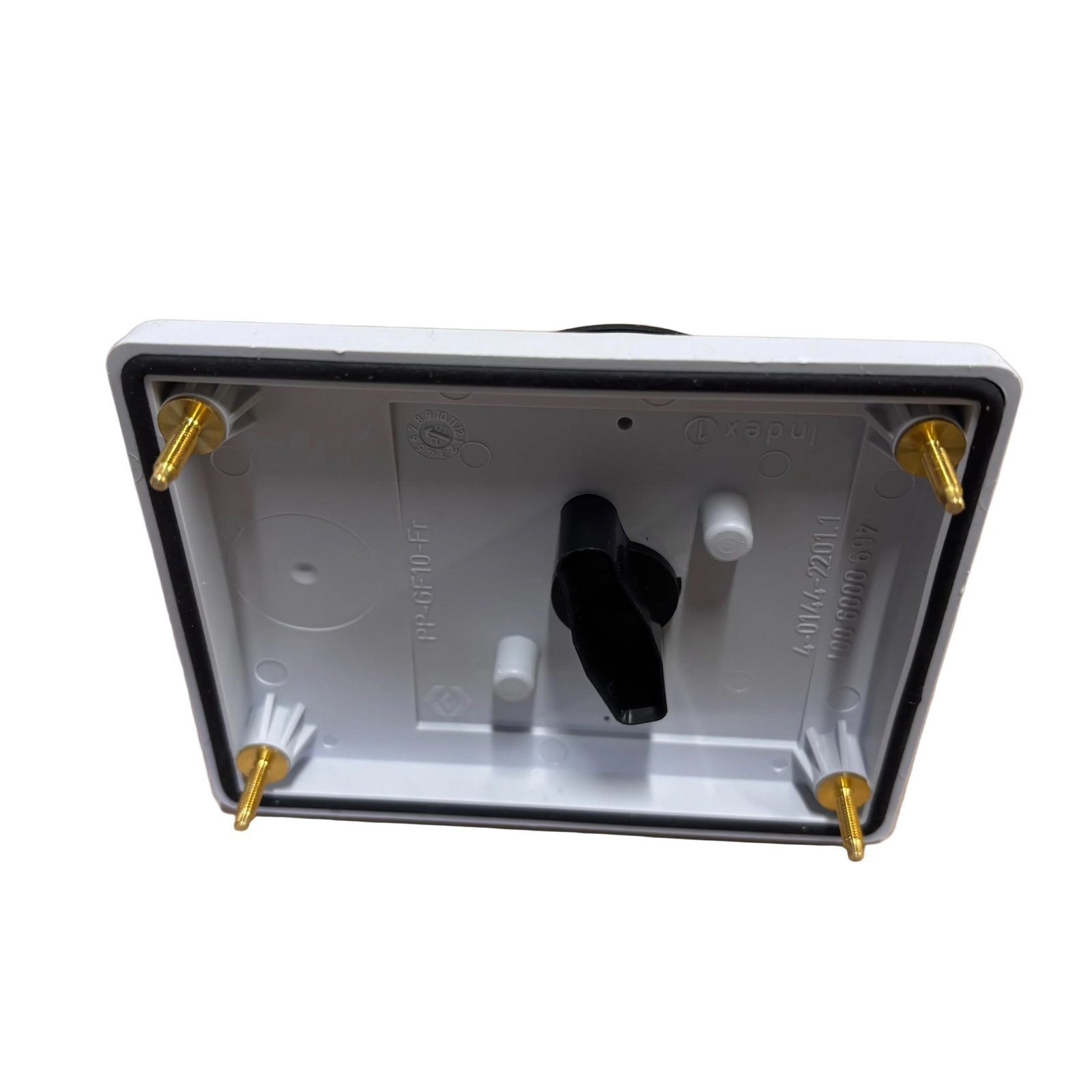 Genuine Klindex  control switch for Levighetor single disc rotary machines. Replacement part, in stock and available from Repolished UK. Reversed image