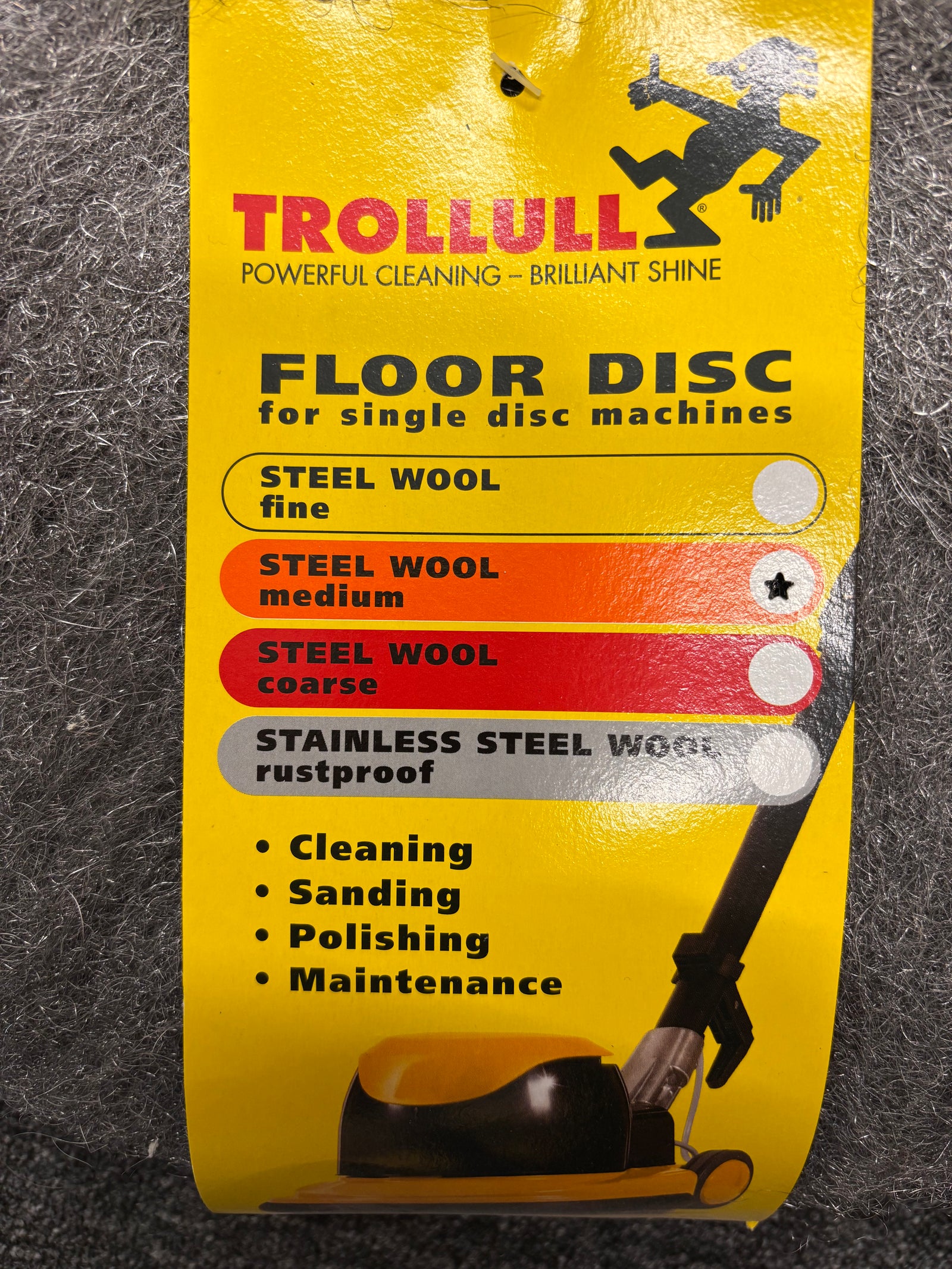17" Floor Steel Wool Pad 430mm | Floor Polishing, Waxing & Marble Crystallisation | Trollull
