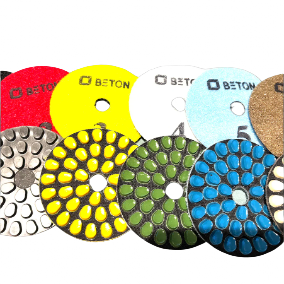 Full set 100mm ( 4&quot; ) &amp; 140mm (5.5&quot; ) Velcro Backed resin stone polishing diamonds