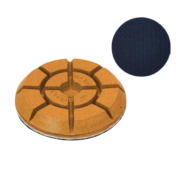 Bevelled diamond polishing discs for uneven terrazzo surfaces