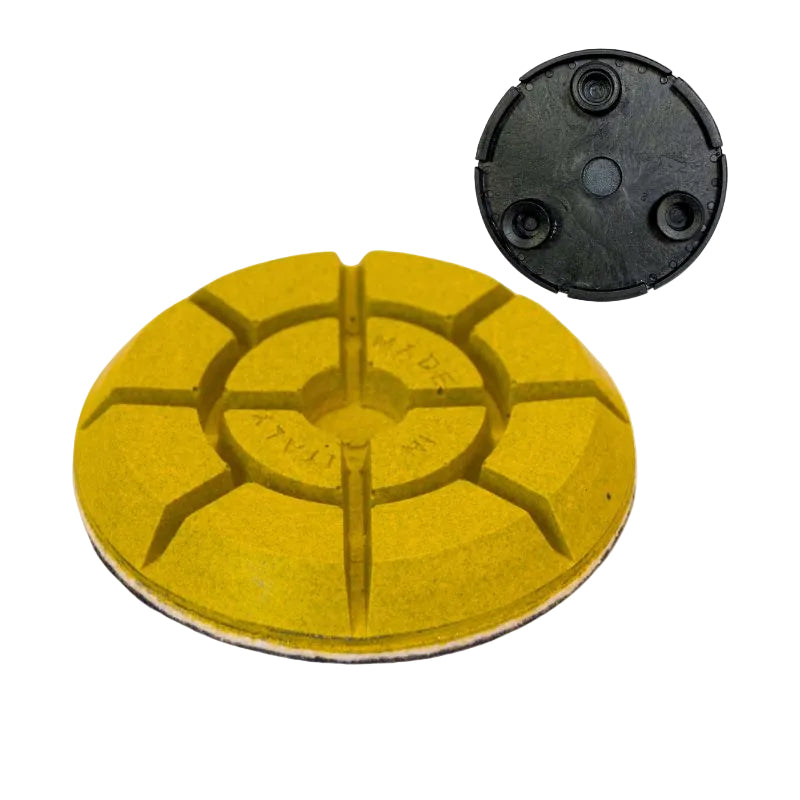 JUMPER Yellow Resin Bond Diamond Discs for Marble Floor Grinding & Polishing | 75mm / 100mm Velcro | Klindex