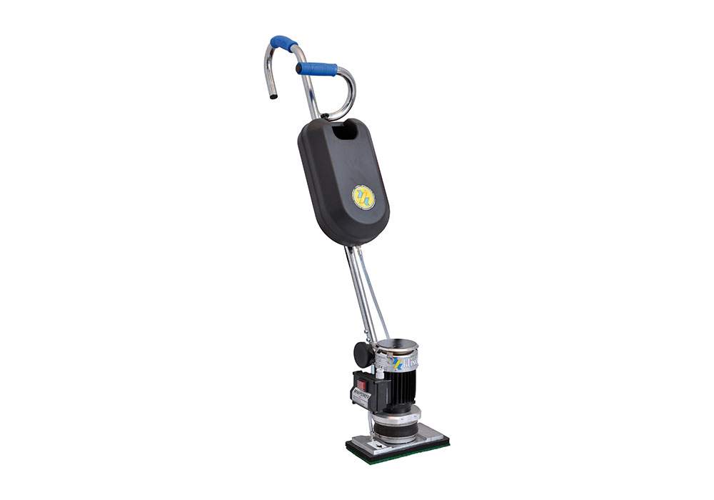 Orbital floor cleaning machine for narrow areas and edges