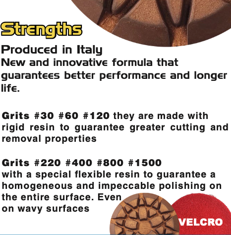 JUMPER COPPER Flexible Resin Bond Diamond Discs for Marble, Limestone & Travertine | Ø100 mm Velcro | Klindex