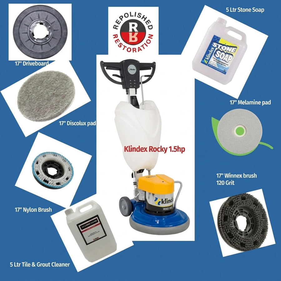 Klindex Rocky Rotary Floor Cleaning Machine | Complete Starter Kit
