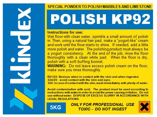 Klindex KP92 Marble & Limestone Polishing Powder – Professional Stone Restoration