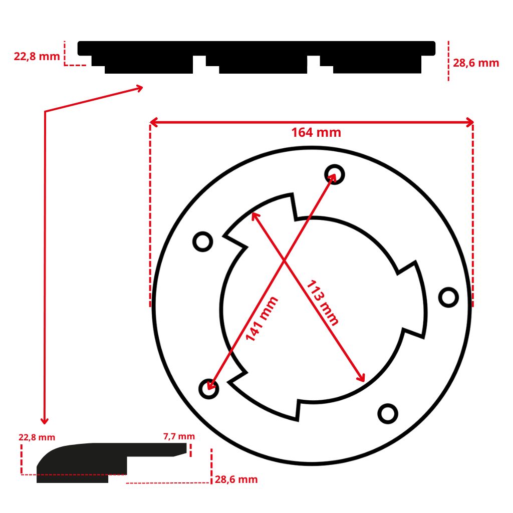 Ø10cm clutch plate flange for Klindex and Numatic rotary floor machines